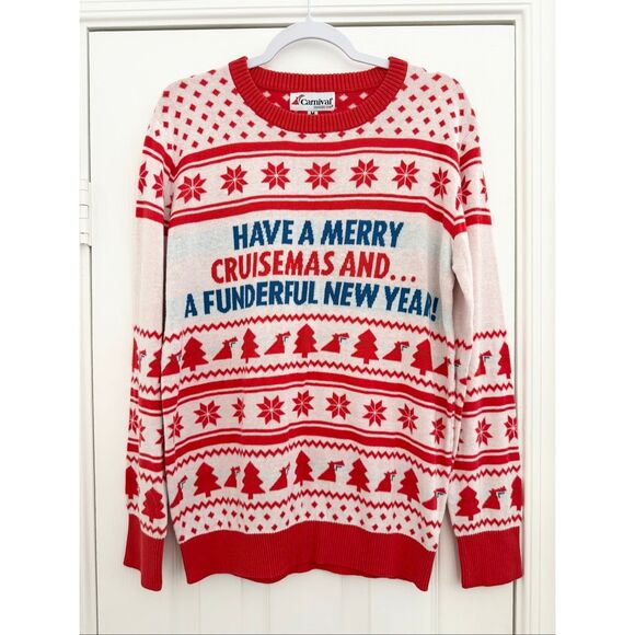 Carnival Cruise Merry Cruisemas Fair Isle Christmas Holiday Pullover Sweater M - Picture 1 of 6
